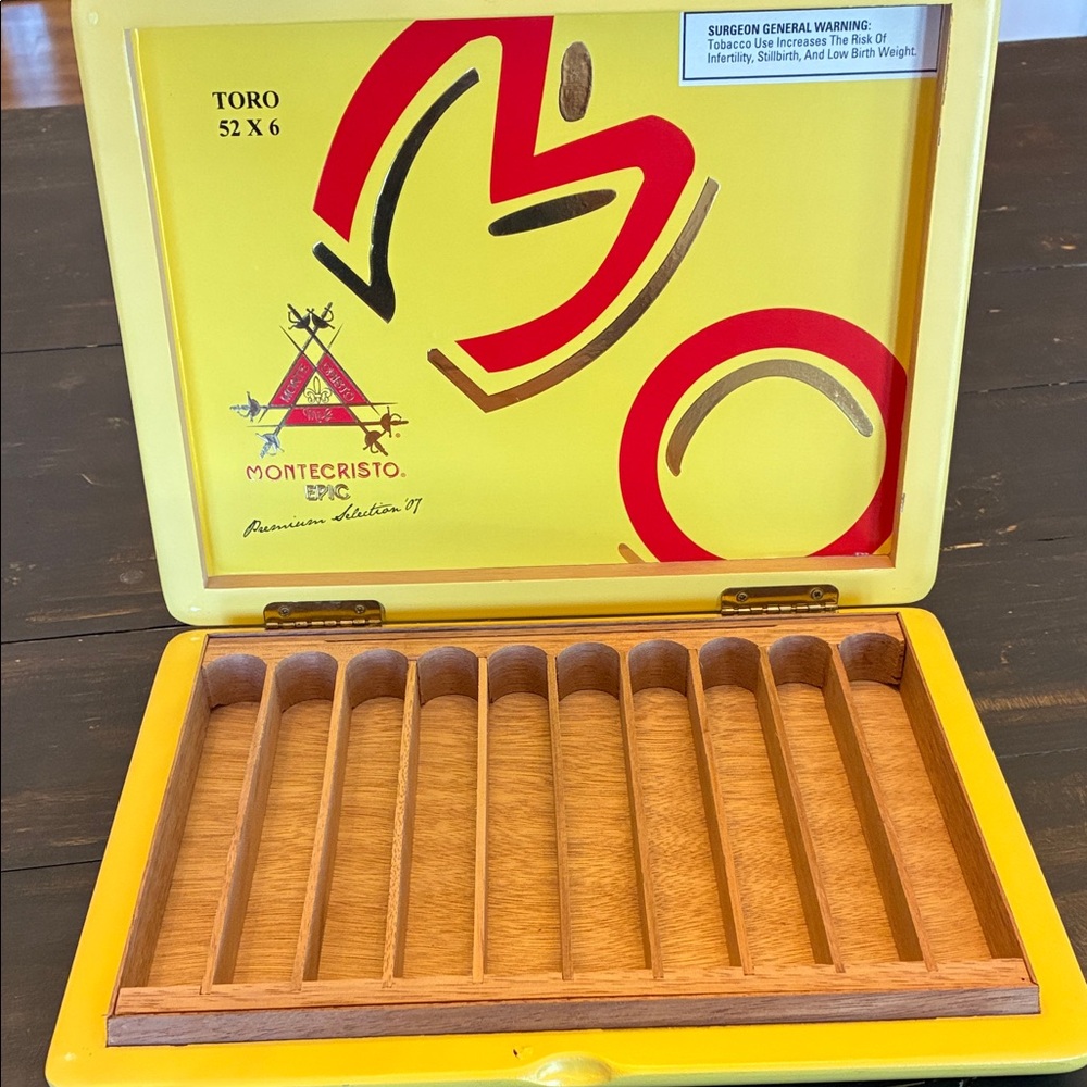 Montecristo Epic Yellow Empty Cigar Box